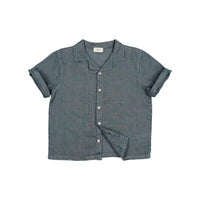 Buho Blue Teal Linen Shirt