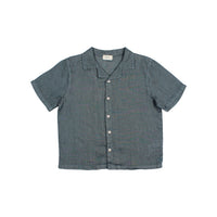 Buho Blue Teal Linen Shirt