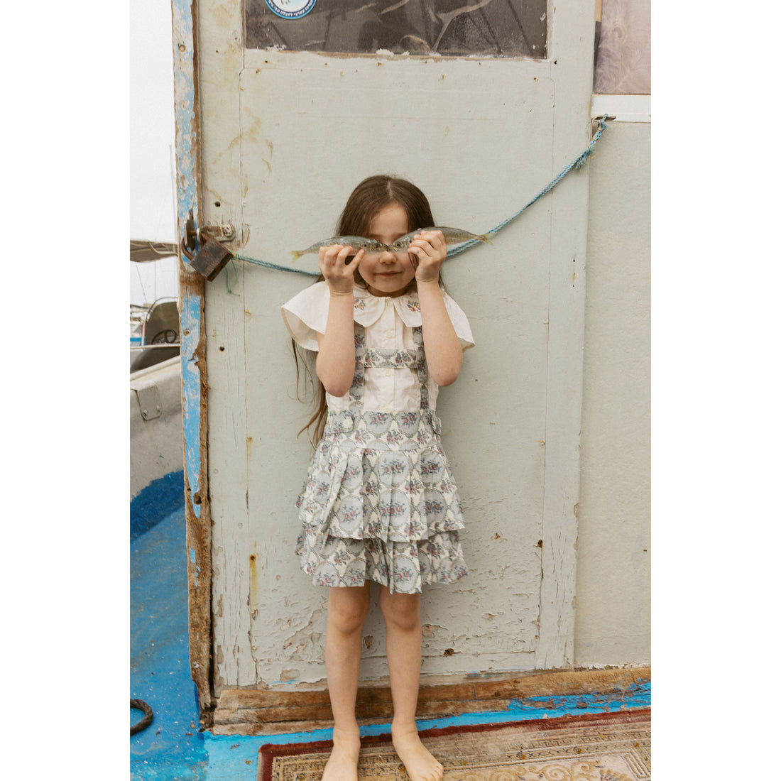 1984 Bird Floral Suspender Skirt