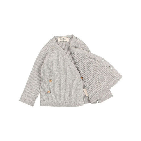 Buho Light Grey Crossed Baby Cardigan
