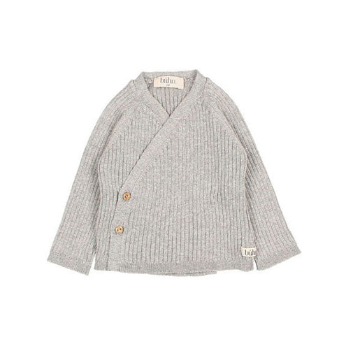 Buho Light Grey Crossed Baby Cardigan