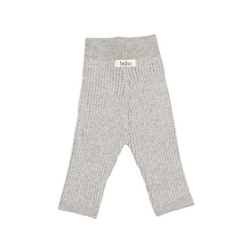 Buho Light Grey Rib Knit Baby Leggings
