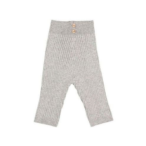 Buho Light Grey Rib Knit Baby Leggings