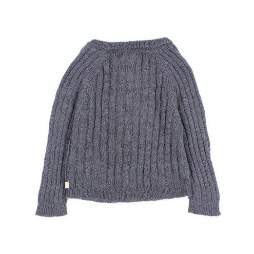 Buho Antic Blue Rib Knit Baby Cardigan