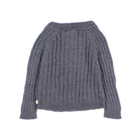 Buho Antic Blue Rib Knit Baby Cardigan
