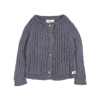 Buho Antic Blue Rib Knit Baby Cardigan