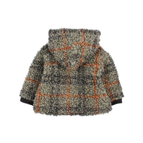 Buho Green Teddy Check Baby Jacket