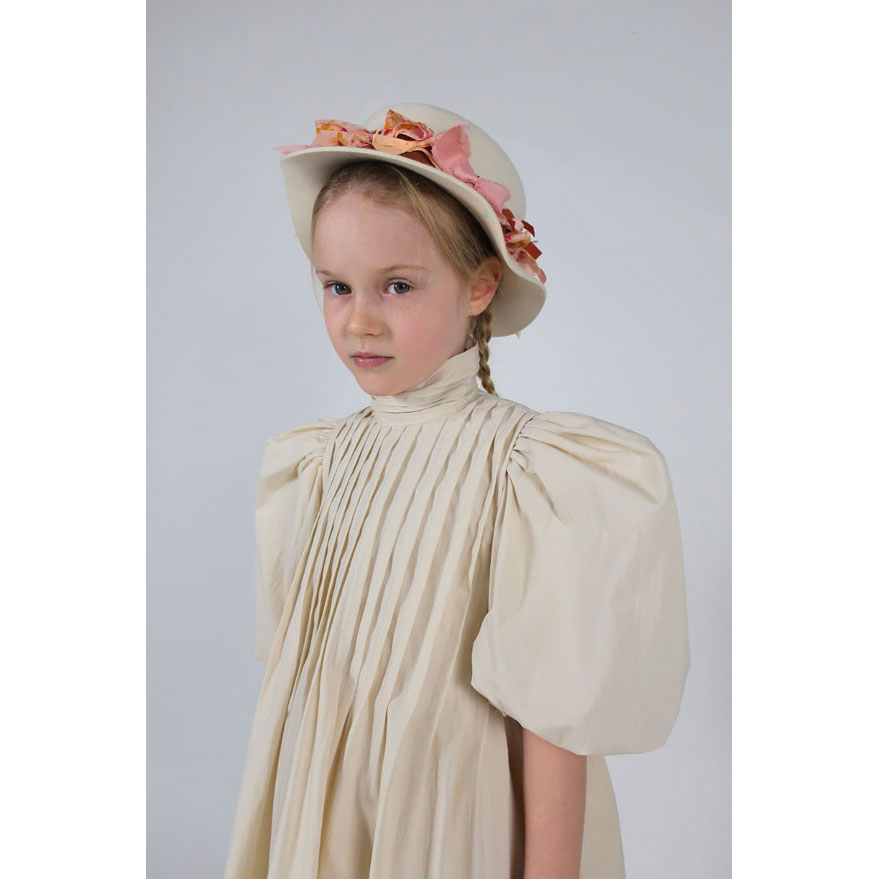 Tia Cibani Ivory Harriet Pin Tuck Dress