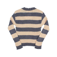 Buho Blue Rib Bands Sweater