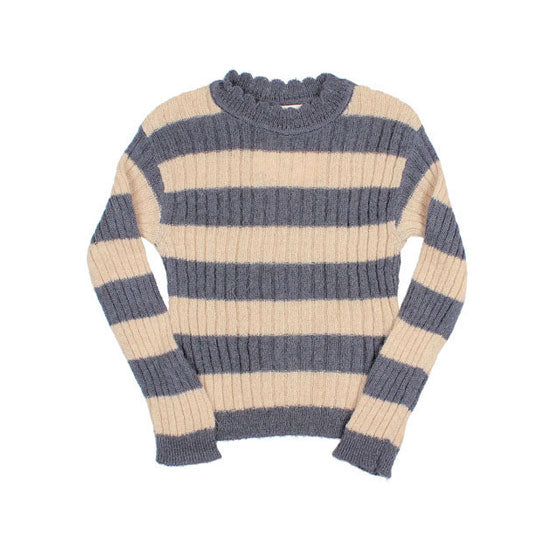 Buho Blue Rib Bands Sweater
