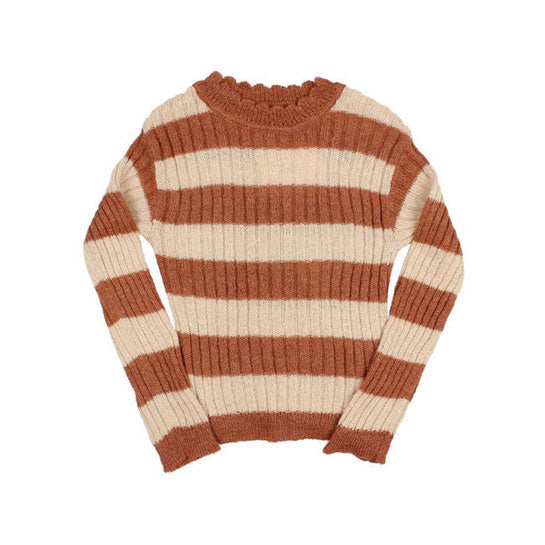 Buho Orange Rib Bands Sweater