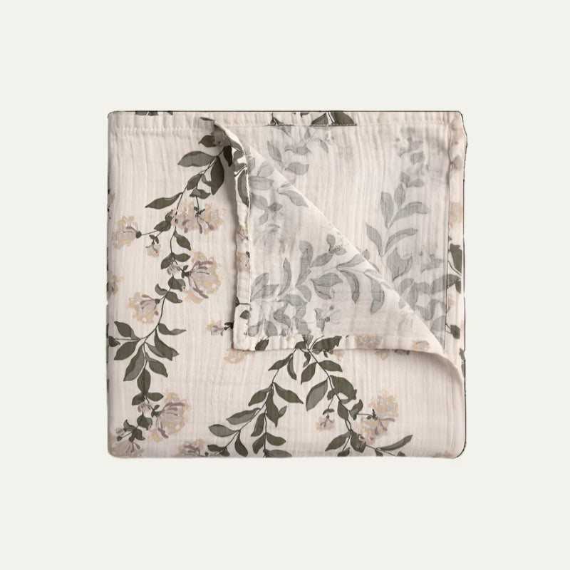 Garbo and Friends Honeysuckle Muslin Swaddle Blanket