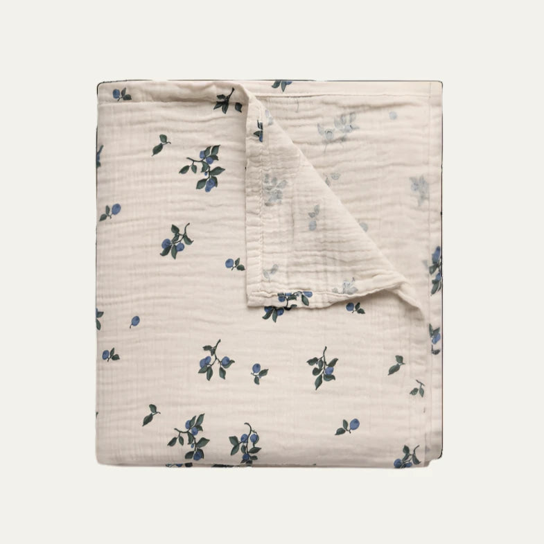 Garbo and Friends Blueberry Muslin Swaddle Blanket