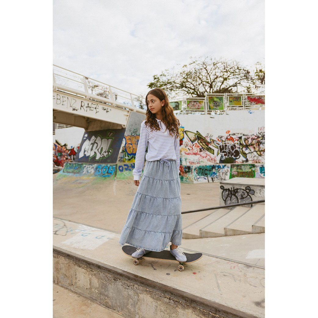 Clubhouse Denim Tiered Skirt