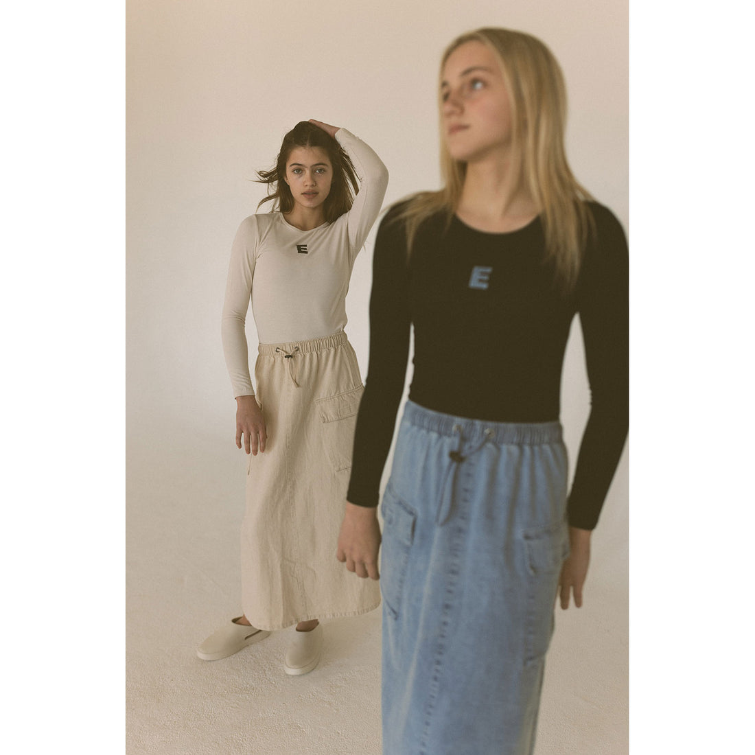 Elements Light Blue Maxi Cargo Skirt