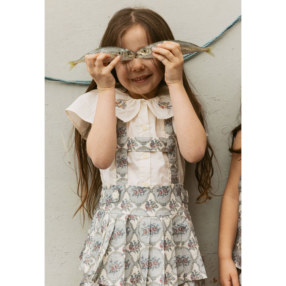 1984 Bird Floral Suspender Skirt