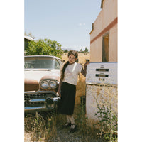 Clubhouse Black Denim Belt Detail Pleated Skirt