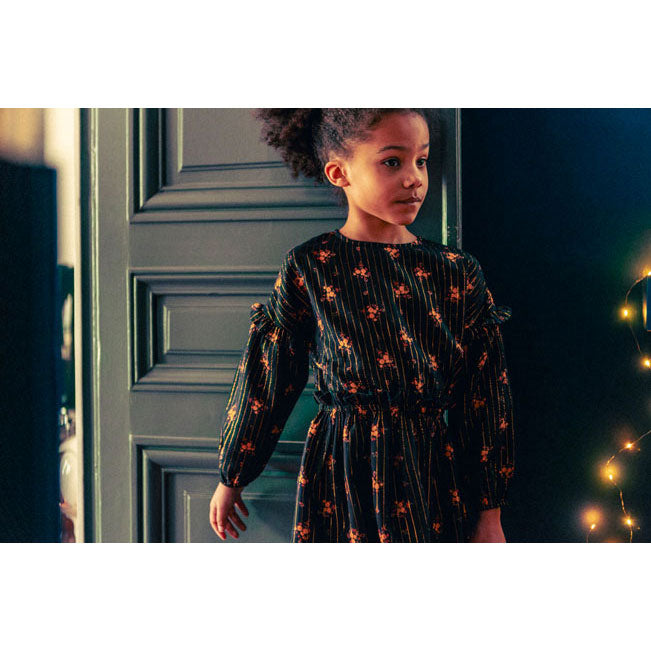 Louis Louise Black Lurex Romantic Flower Umyma Dress