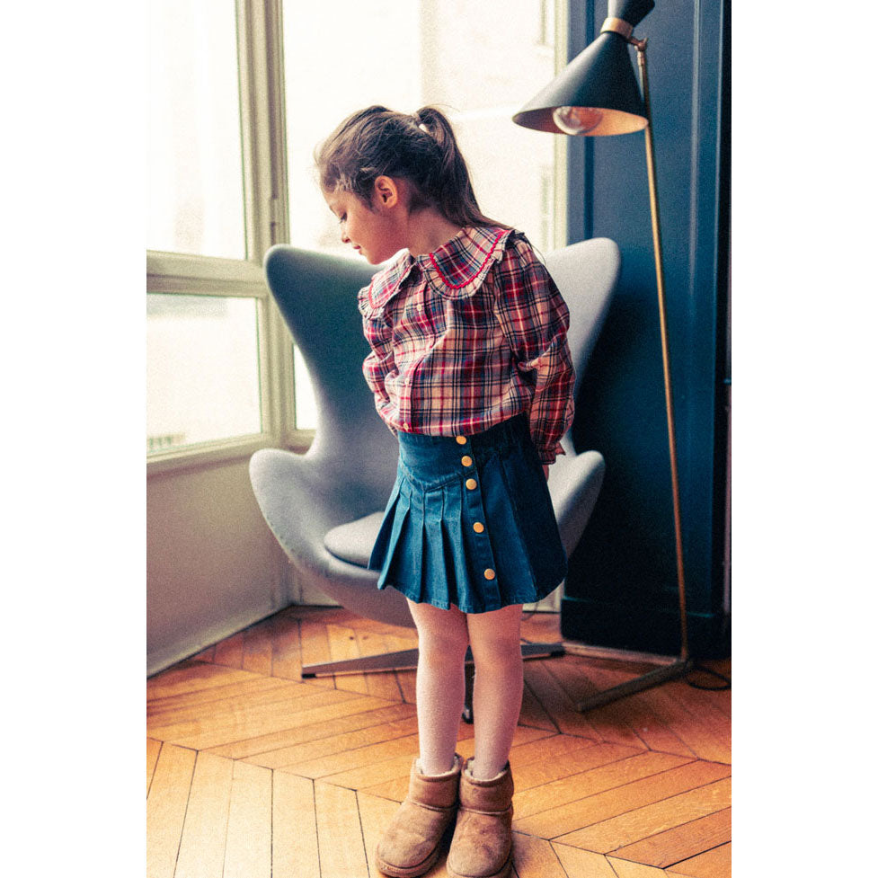 Louis Louise Dark Blue Denim Wallace Skirt