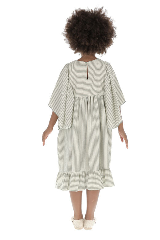 Belle Chiara Green Medium Stripe Butterfly Dress