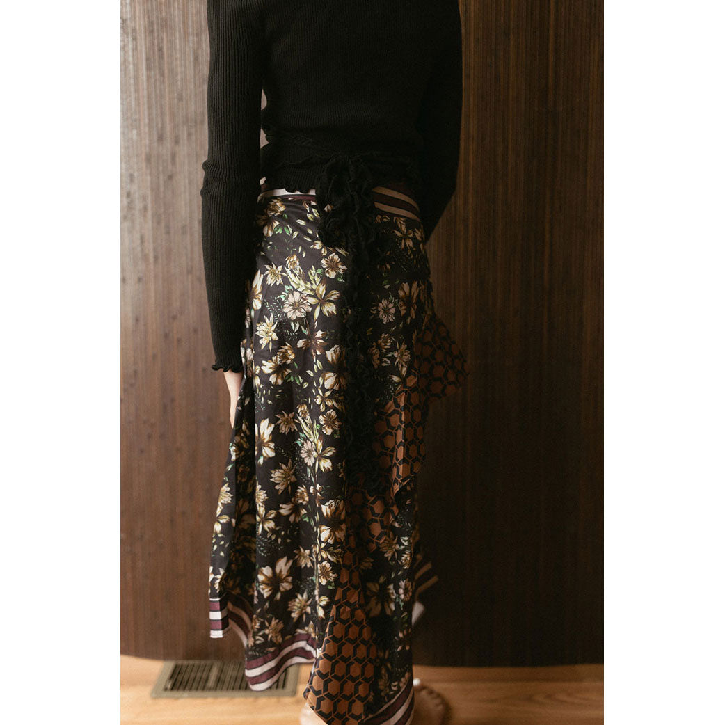 and tmrw Black Wrap Knit Top