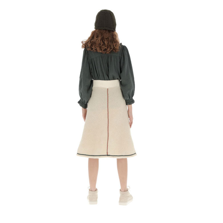 Belle Chiara Ecru Lamb Skirt