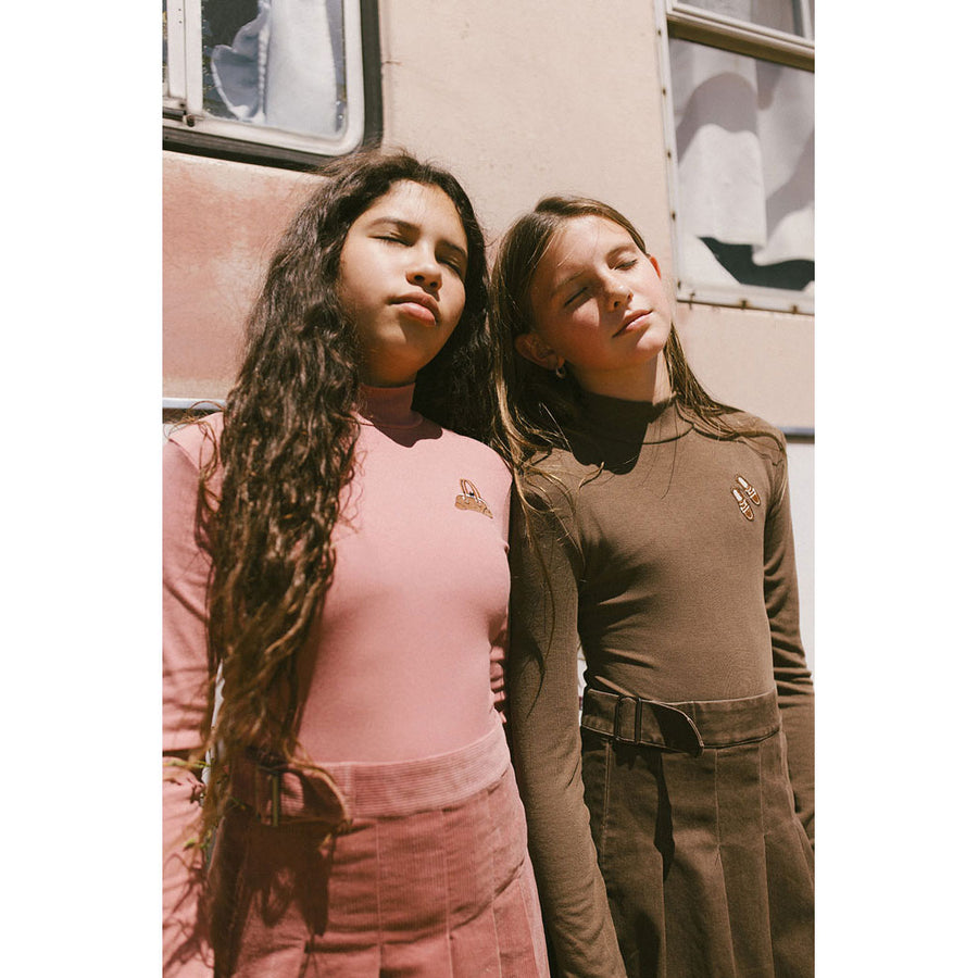 Clubhouse Mocha Shoe Embroidered Turtleneck