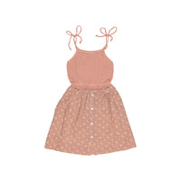 Buho Rose Clay Flower Dots Dress
