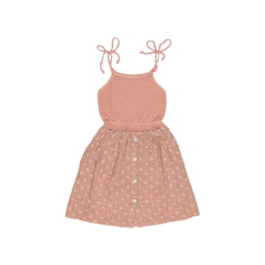 Buho Rose Clay Flower Dots Dress