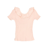 Buho Light Pink Rib Collar T-Shirt
