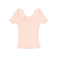 Buho Light Pink Rib Collar T-Shirt