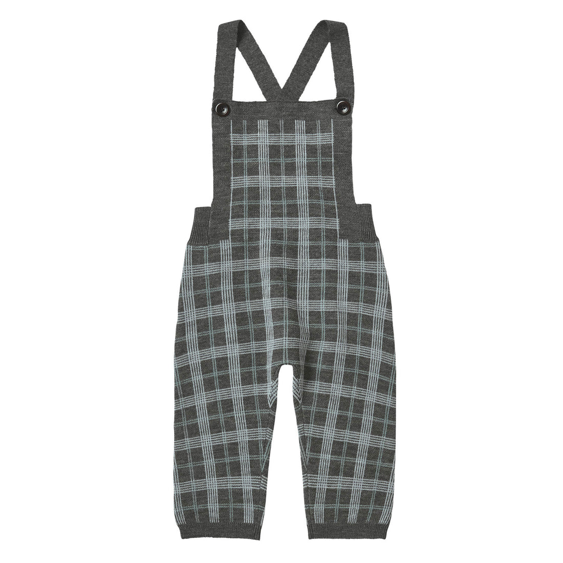 FUB Grey Melange Checked Overalls
