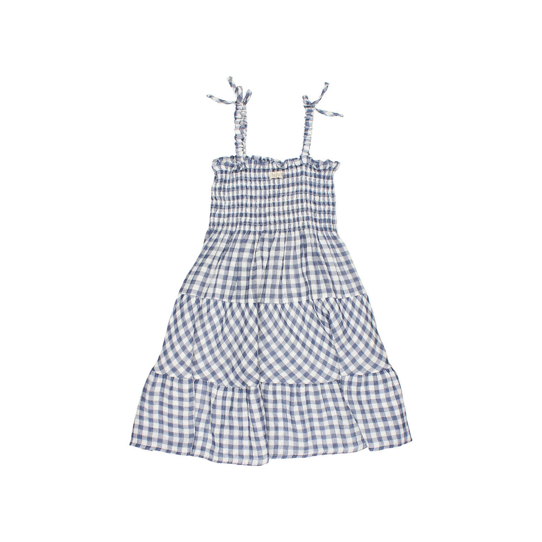 Buho Blue Stone Gingham Long Dress