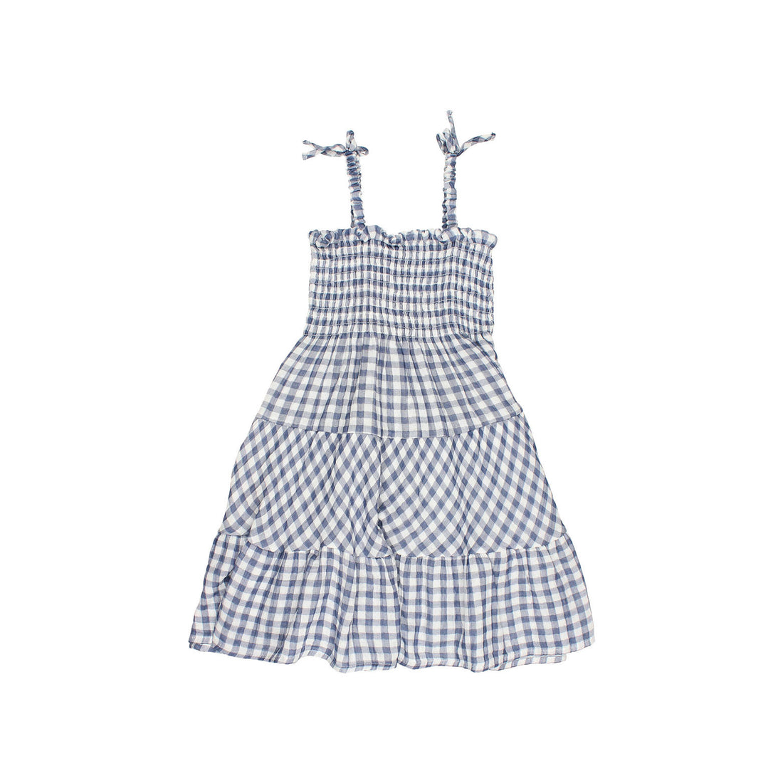 Buho Blue Stone Gingham Long Dress