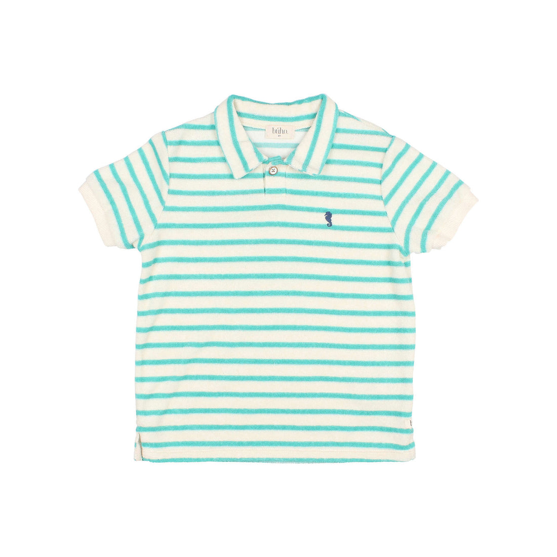 Buho Pool Green Terry Stripes Polo