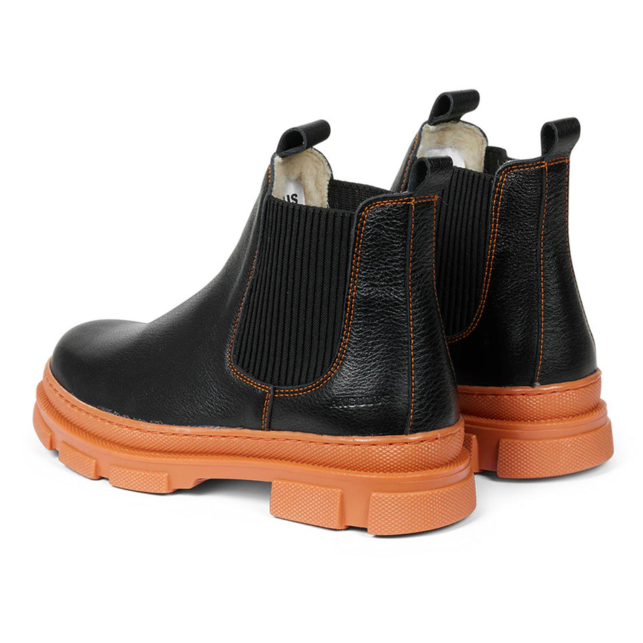 ANGULUS Black/Orange Sole Chelsea Boots