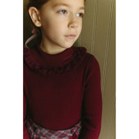 1984 Wine Knit Fringe Turtleneck