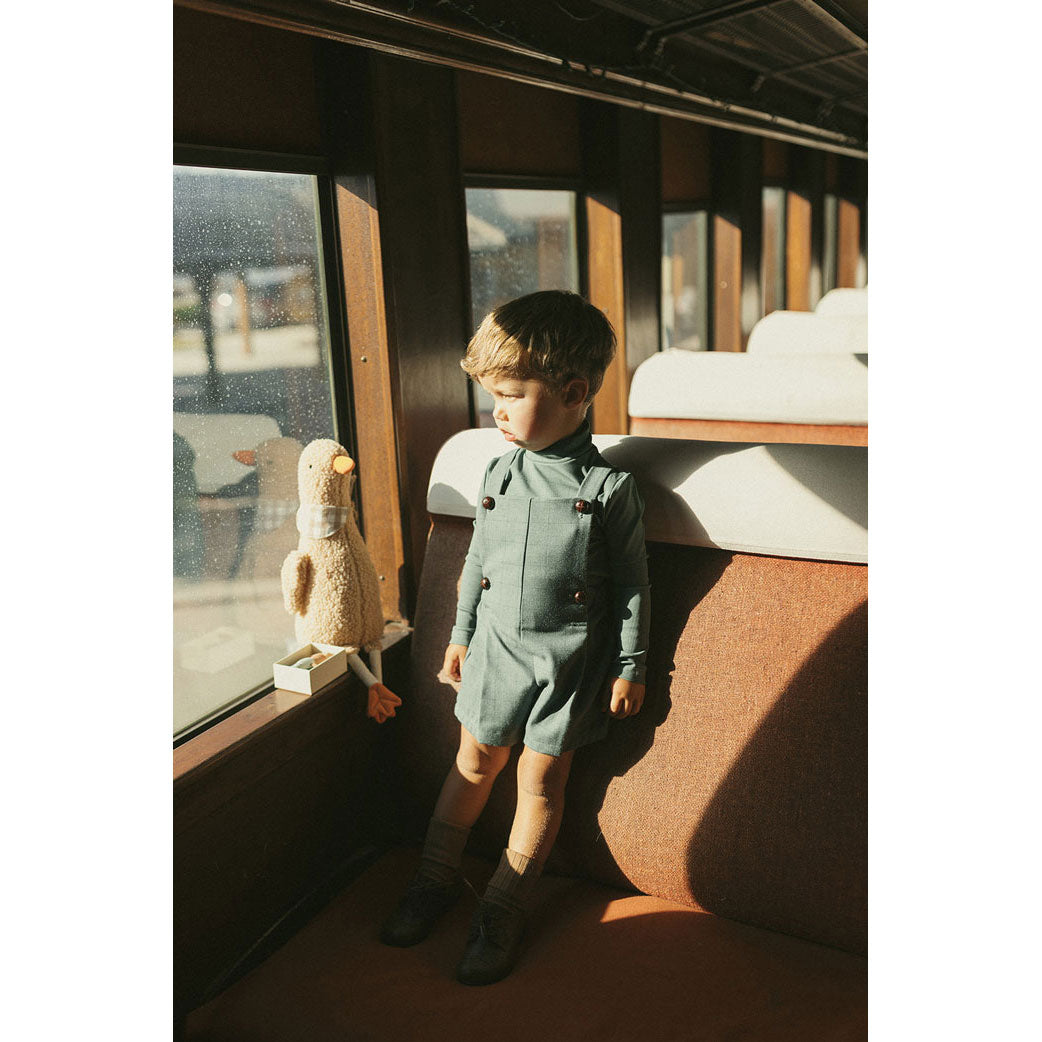 1984 Teal Grid Overalls