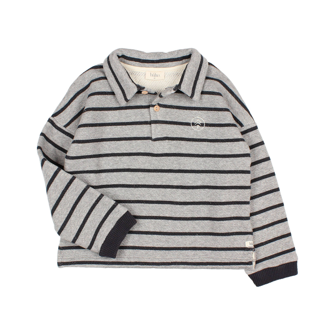 Buho Grey/Navy Striped Collar Sweatshirt
