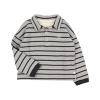 Buho Grey/Navy Striped Collar Sweatshirt