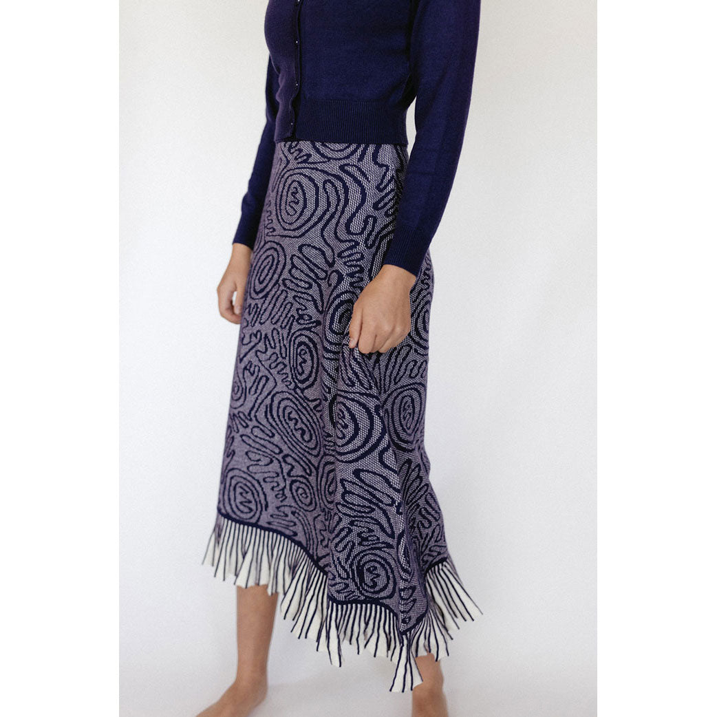 Ava and Lu  Blue Knit Skirt