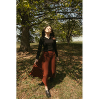 Ava and Lu Black V Neck Detailed Sweater
