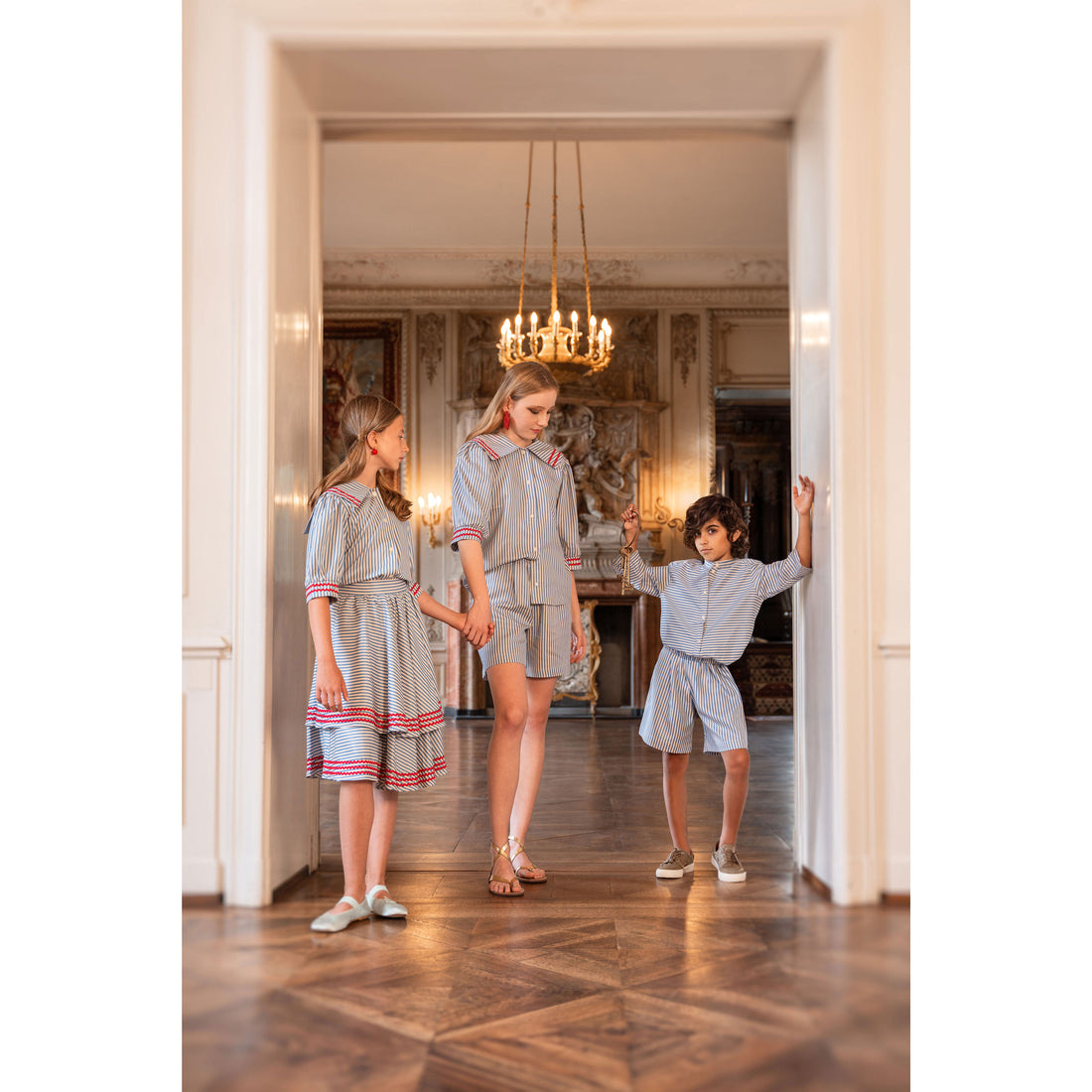 Atelier Parsmei Palace Blue Tlayered Ric Rac Skirt
