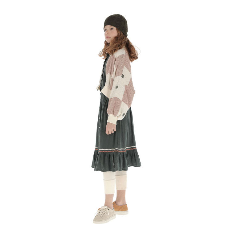 Belle Chiara Green Mousseline Botons Skirt