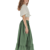 Belle Chiara Cactus Cotton Long Ruffle Skirt