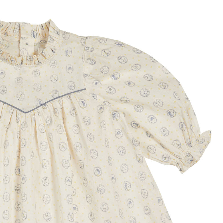 Bene Bene Ecru Abigail Frill Dress