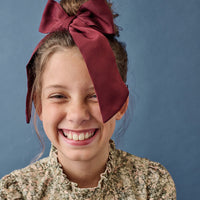 Knot Hairbands Burgundy Satin Long Bow