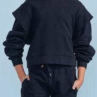 Petite Pink Black Extended Sleeve Sweat Top