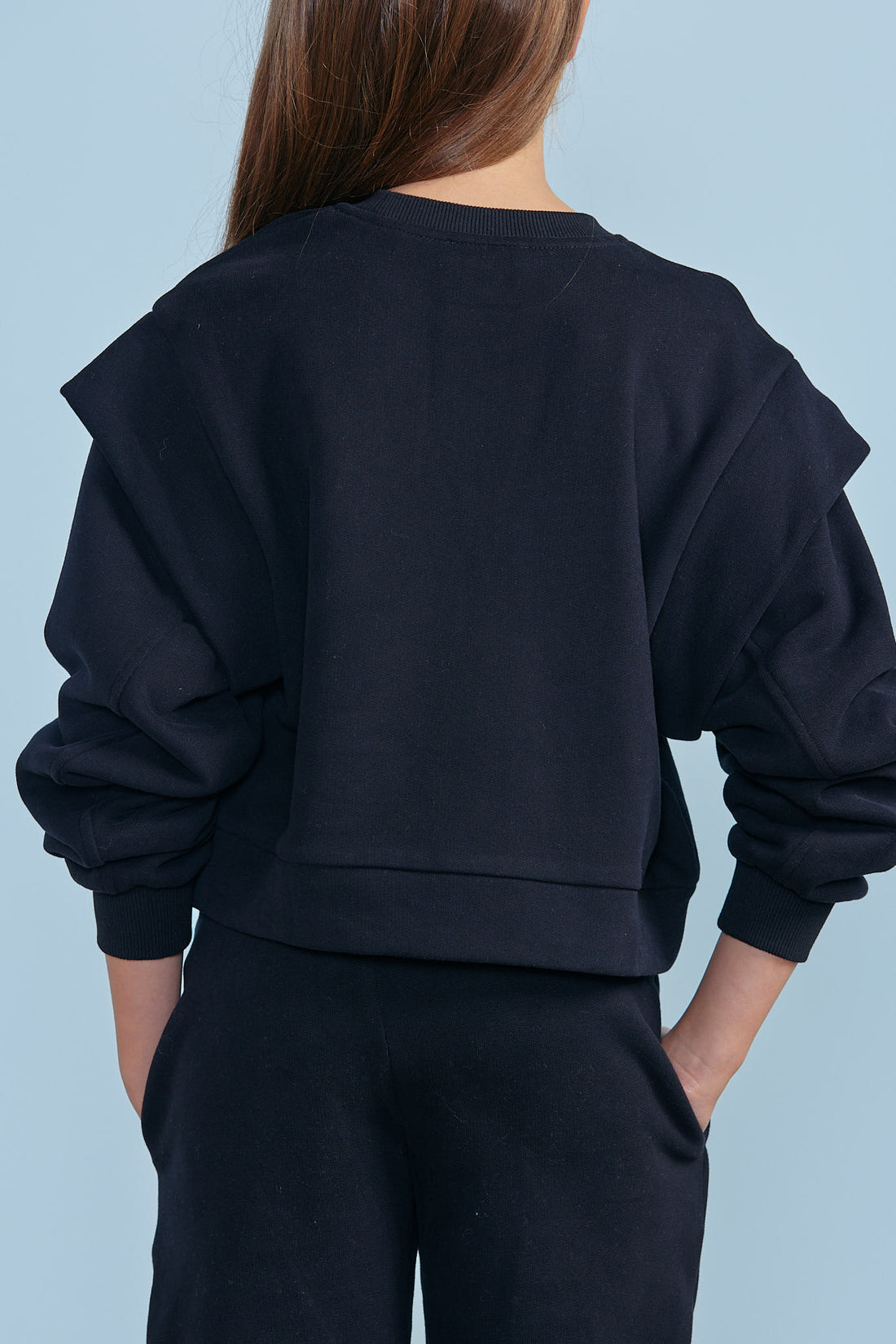 Petite Pink Black Extended Sleeve Sweat Top