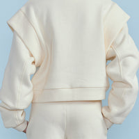 Petite Pink Cream Extended Sleeve Sweat Top
